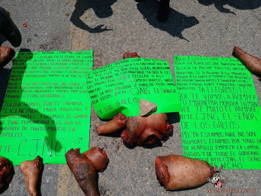 Drug gang members leave messages with body parts