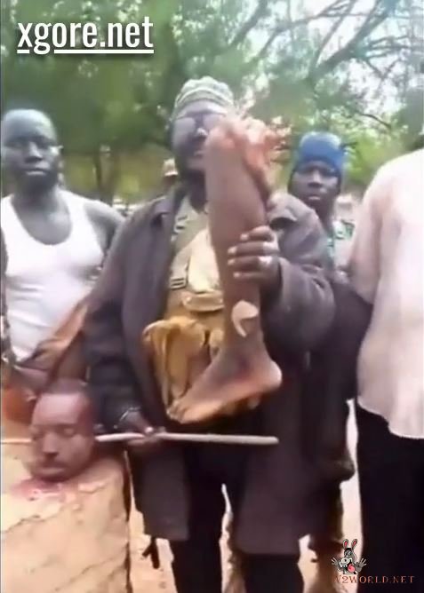 Head and Leg of Dismembered Man Displayed on Camera in Africa