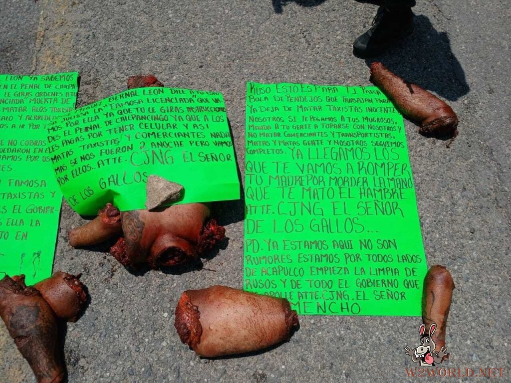 Drug gang members leave messages with body parts