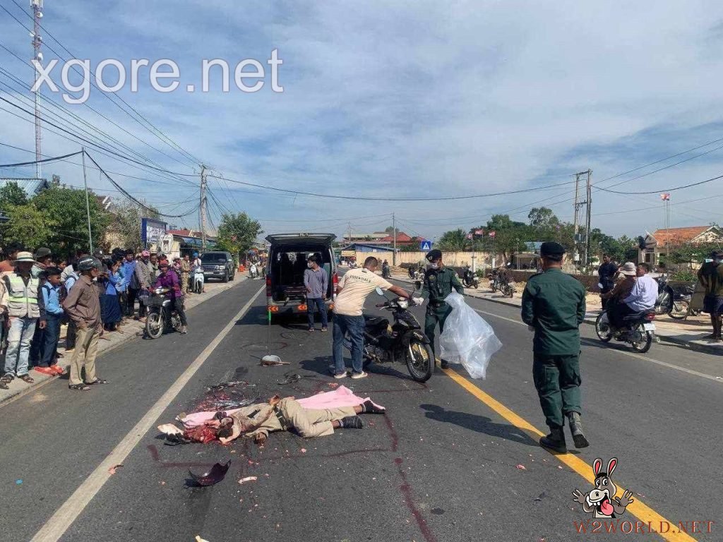 Tragic Motorcycle Accident in Cambodia Causes Horrific Scene