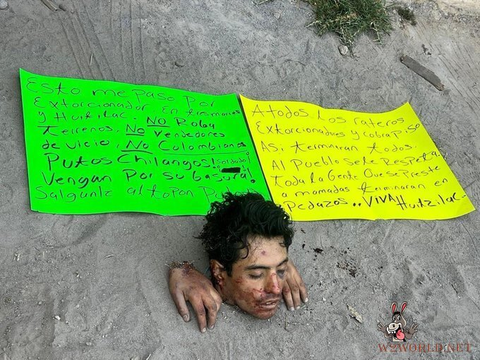 Drug gang members leave messages with body parts