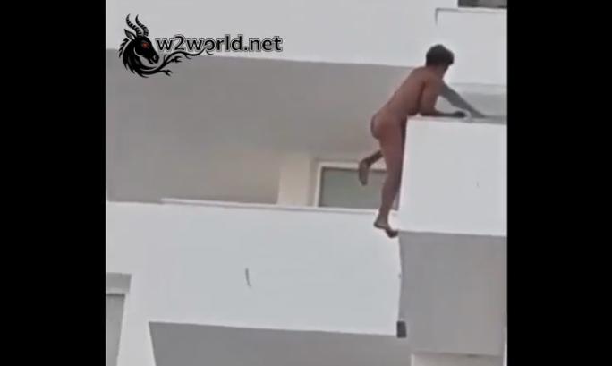 Horrifying Moment Naked Man Falls from Seventh Floor Balcony at Ibiza Party Resort