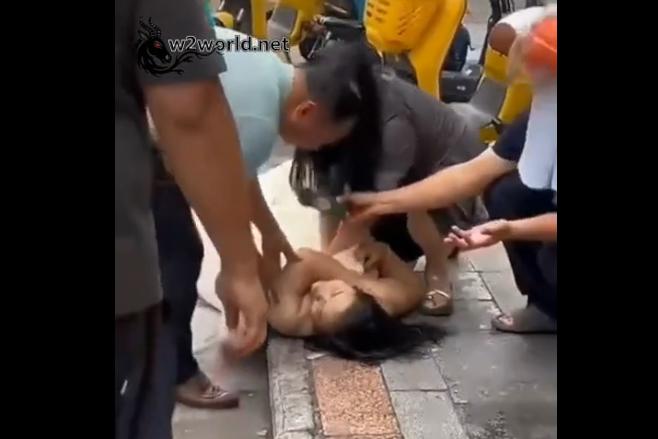 Everyone here is trying to save a woman who jumped from the building